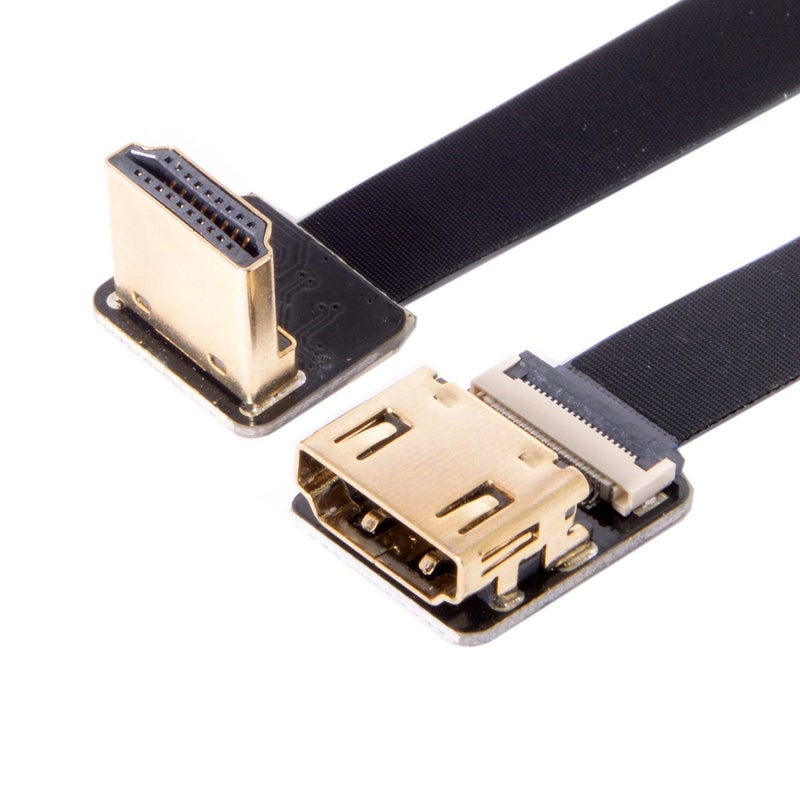 JSER CYFPV Down Angled 90 Degree HDMI Male to Female FPC Flat Cable for HDTV Multicopter Aerial Photography (0.5m) - Image 3